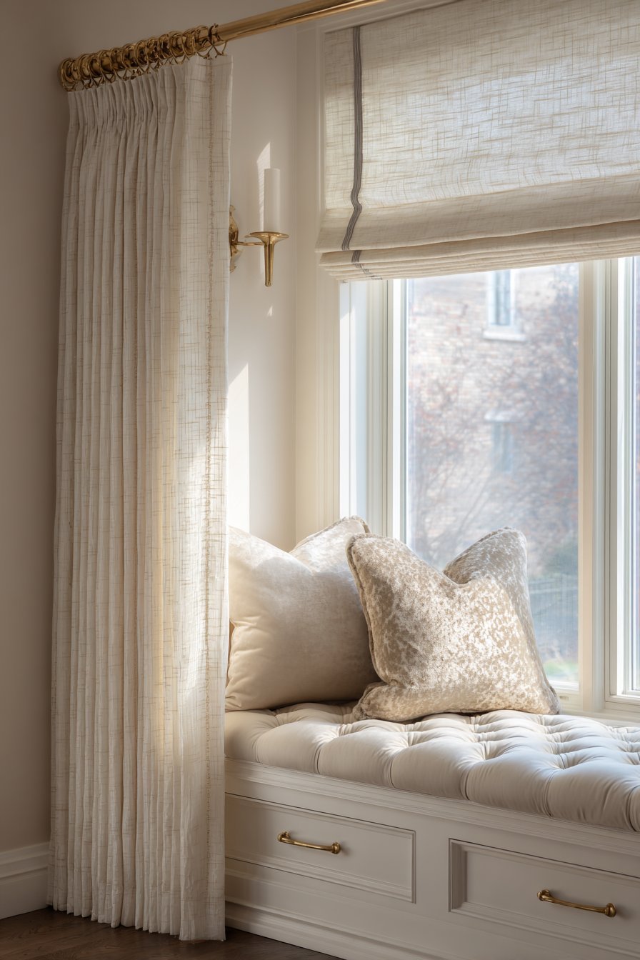 Layered Belgian Linen Window Treatments