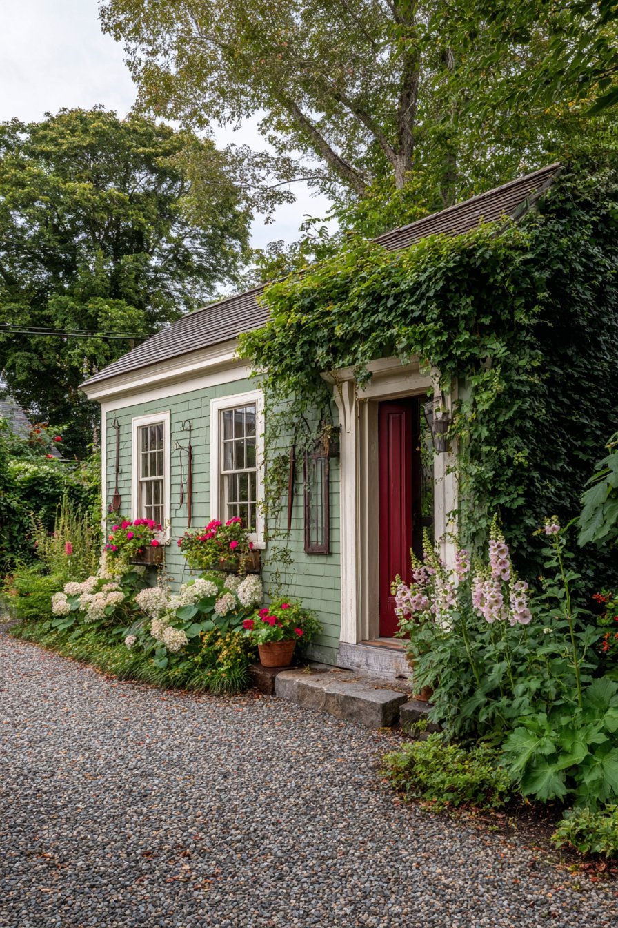 Sage Green Garden Shed