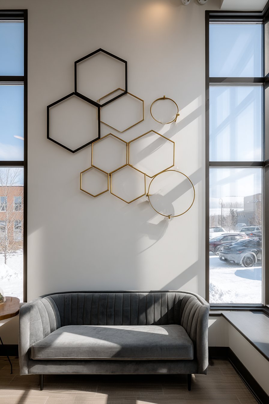 Contemporary Metal Geometric Wall Sculptures