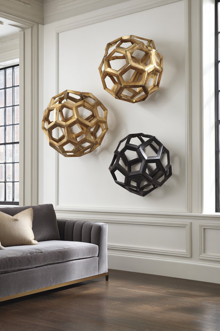 Contemporary Metal Geometric Wall Sculptures