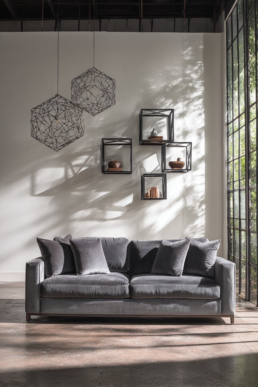 Contemporary Metal Geometric Wall Sculptures