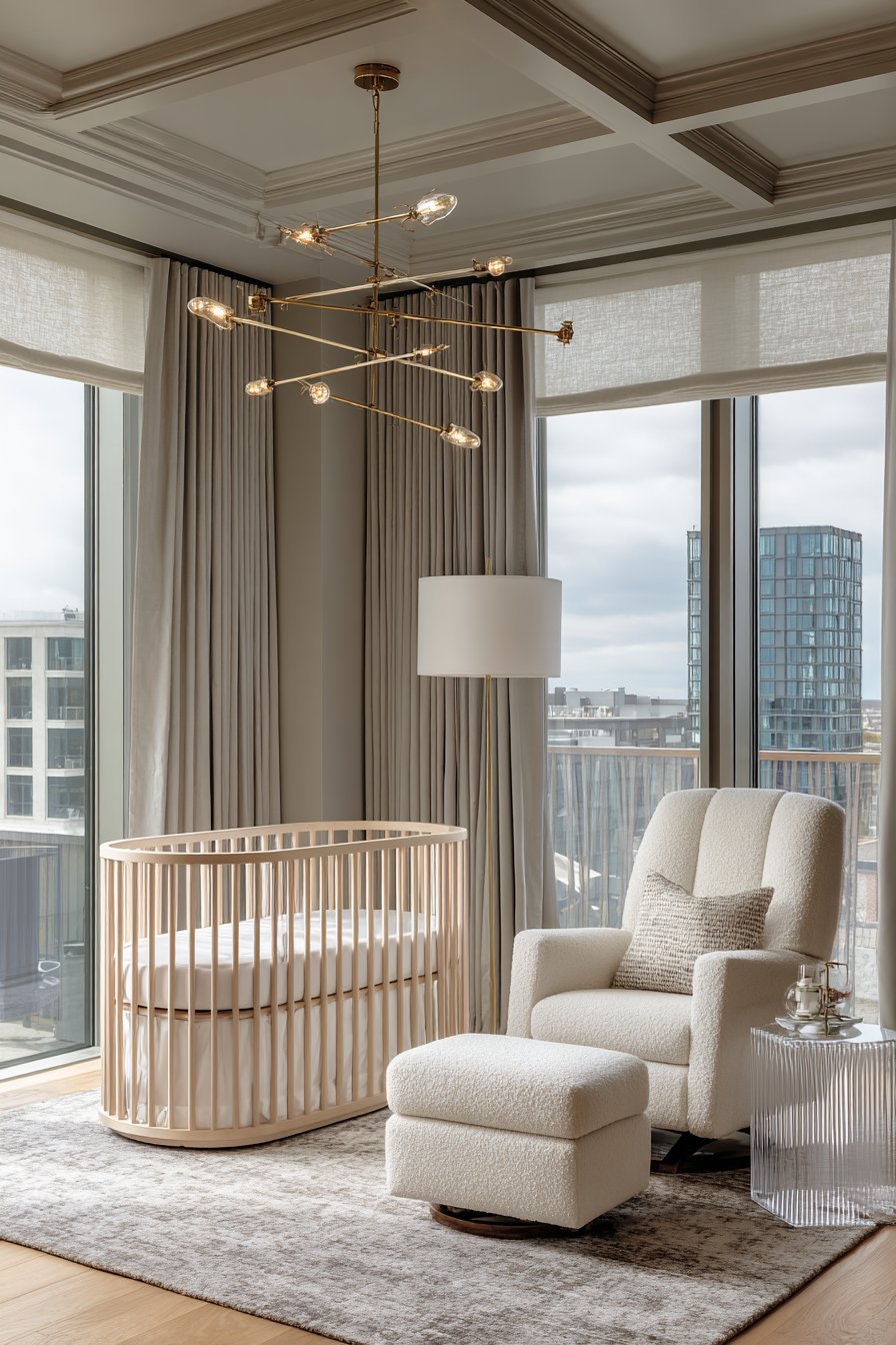 Coffered Ceiling with Modern Furnishings