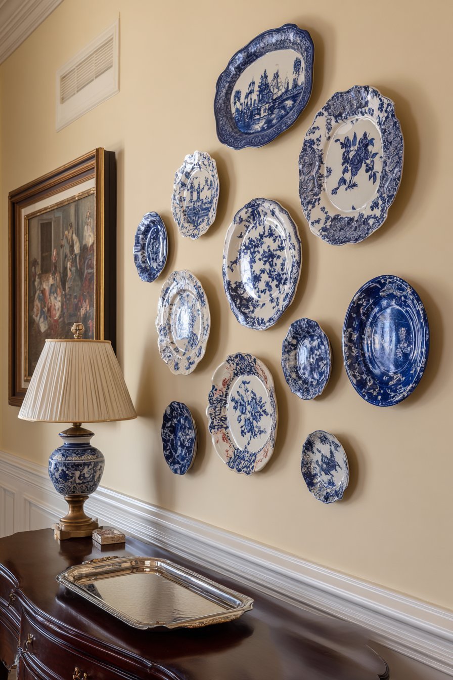 Vintage Plate Collection Display