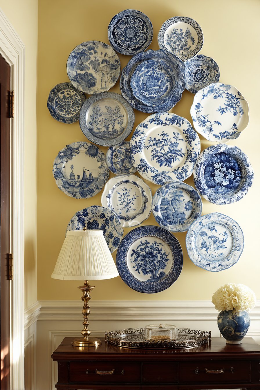 Vintage Plate Collection Display