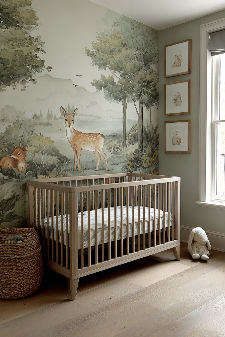 Artistic Celery Green Mural