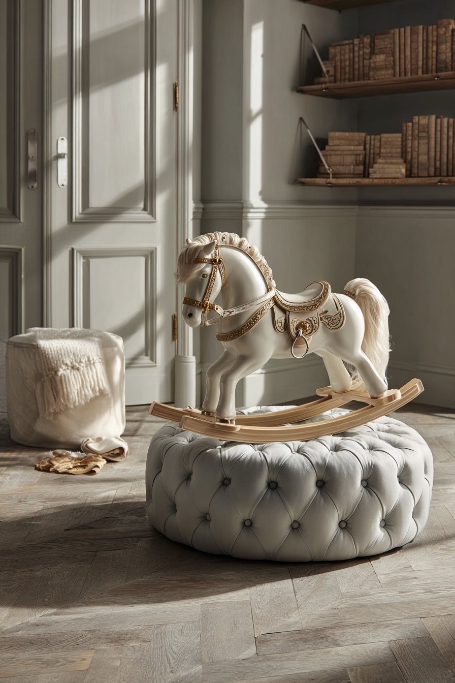 Hand-Painted Rocking Horse Statement Piece