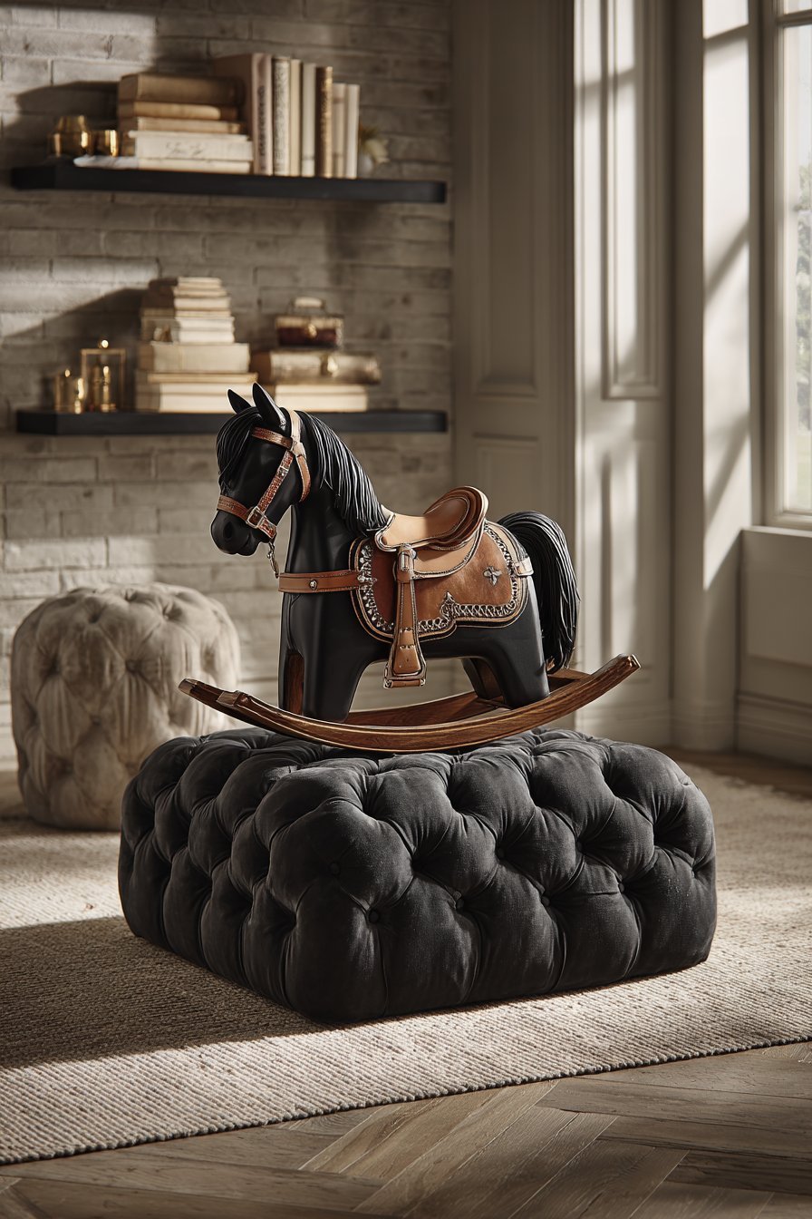 Hand-Painted Rocking Horse Statement Piece