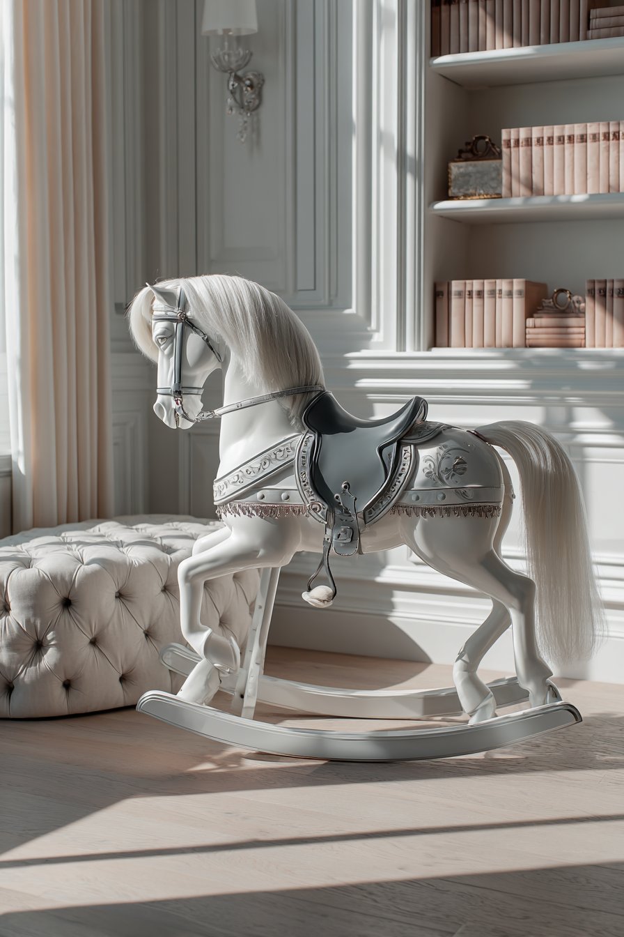 Hand-Painted Rocking Horse Statement Piece