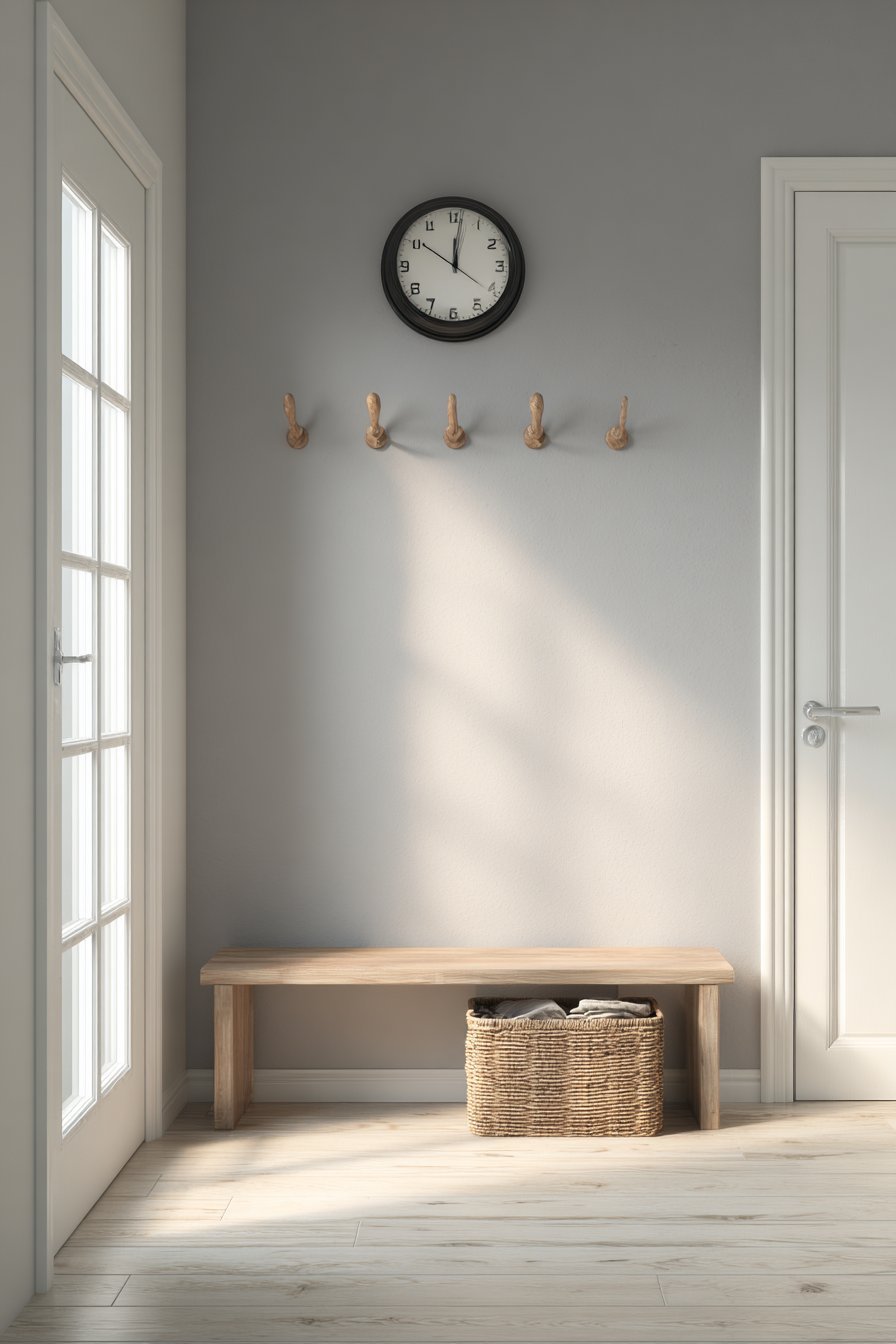 Oak Peg Rail Entryway System