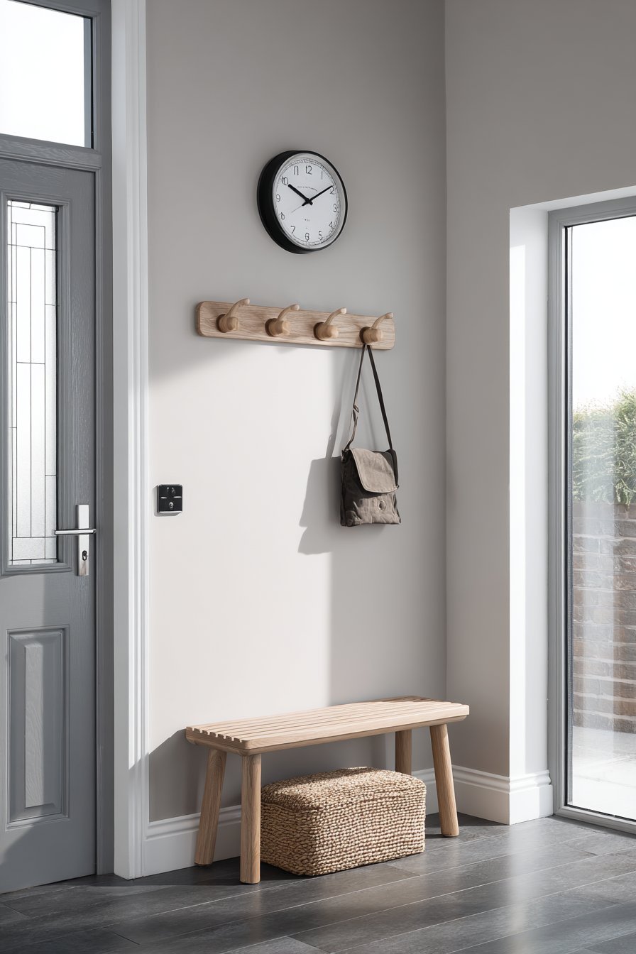 Oak Peg Rail Entryway System