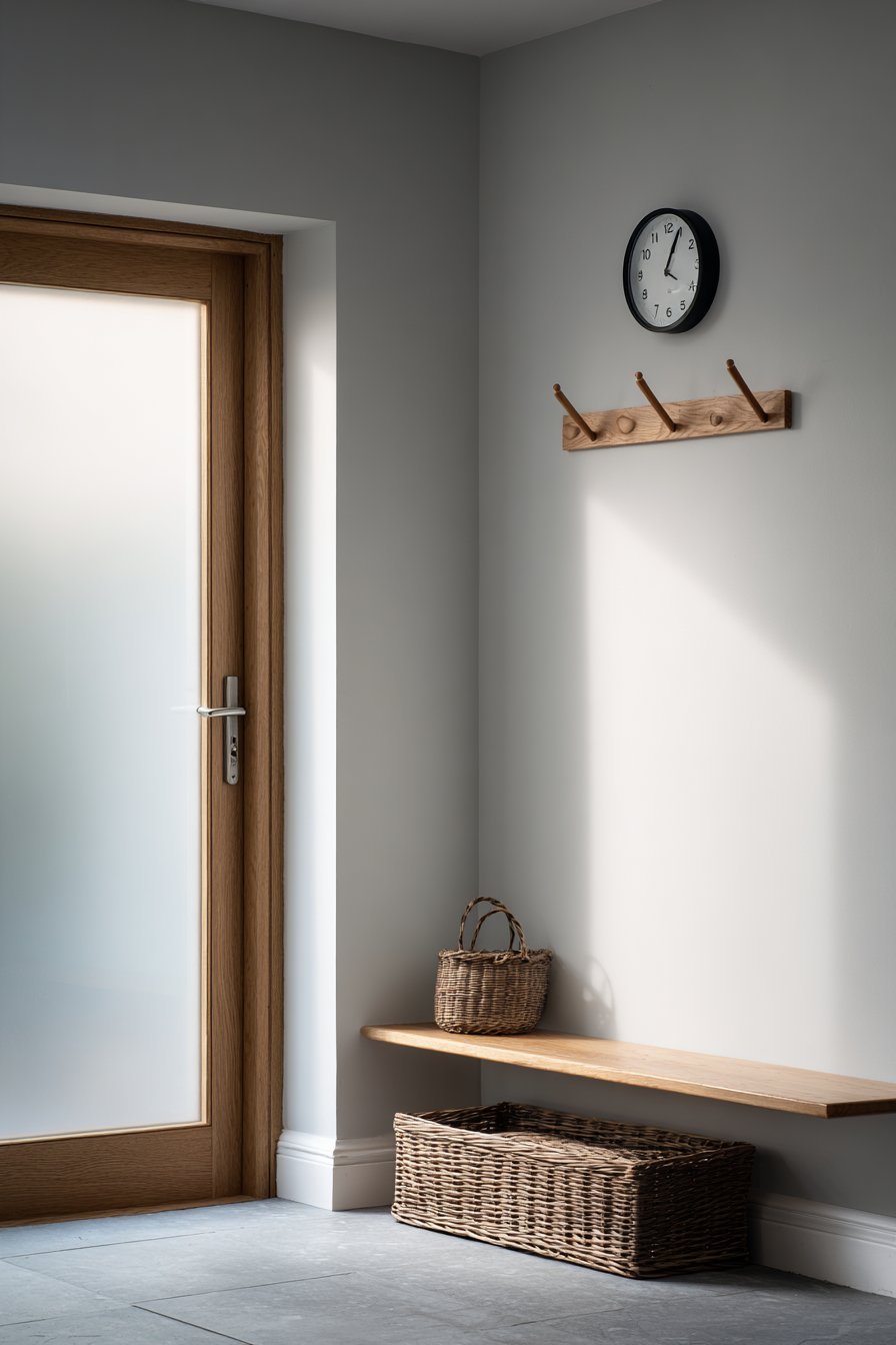 Oak Peg Rail Entryway System