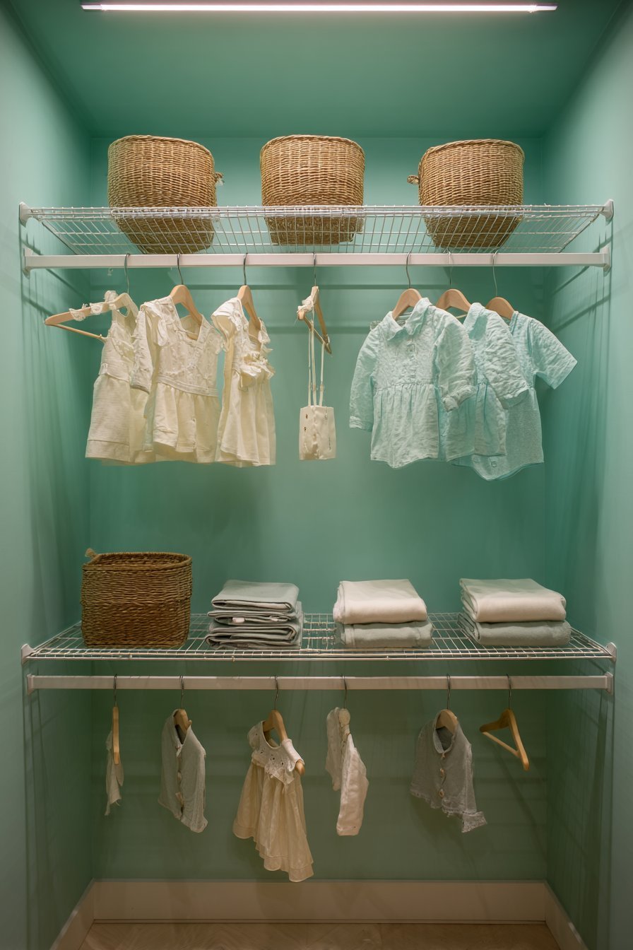 Organized Mint Green Closet System