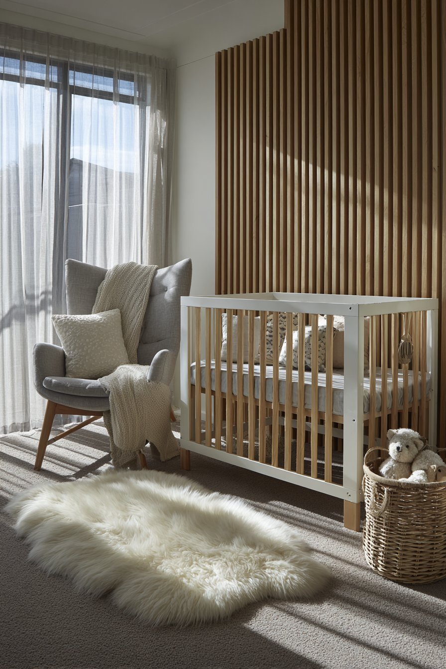 Scandinavian Vertical Wood Slat Paneling