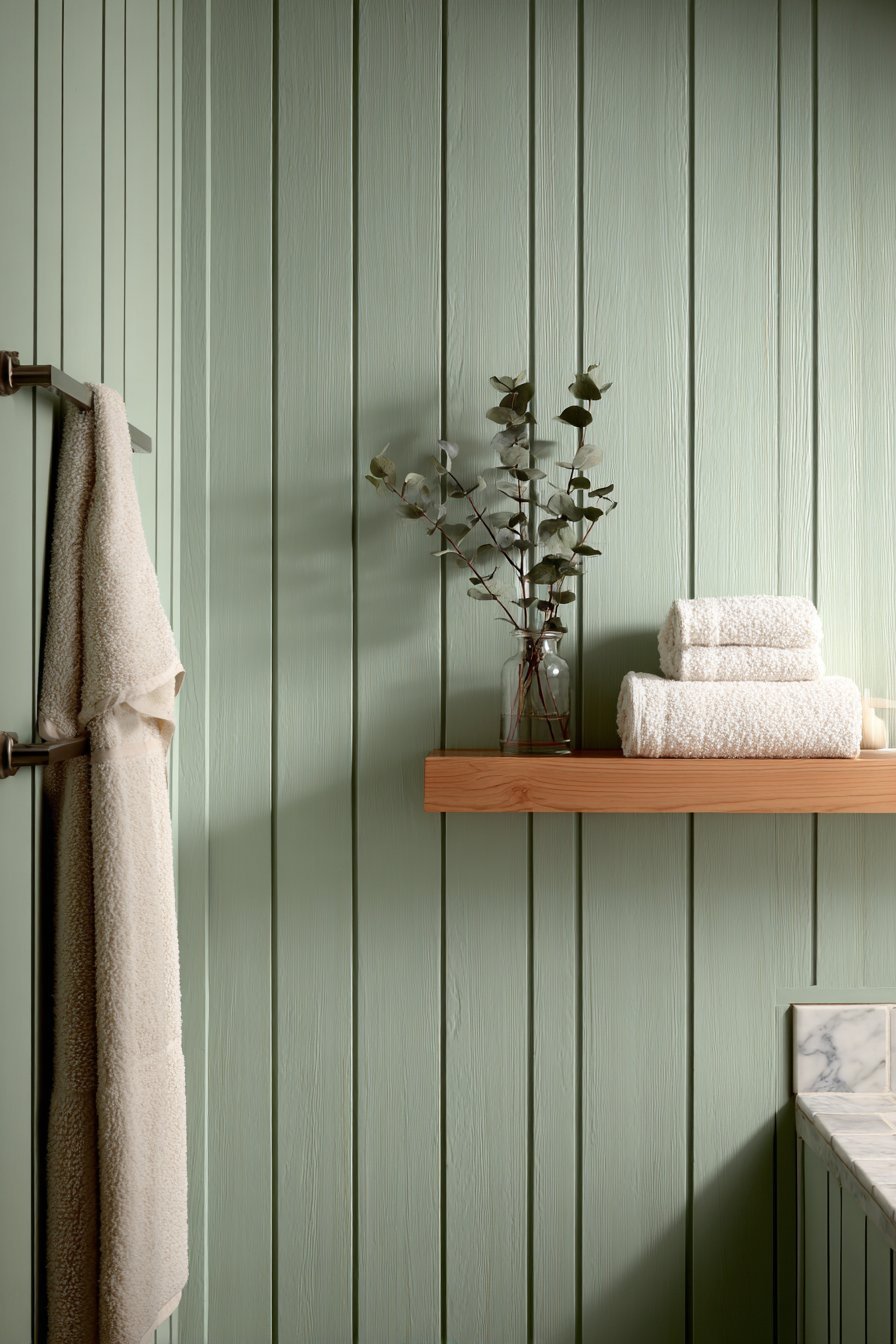 Vertical Shiplap Bathroom Paneling