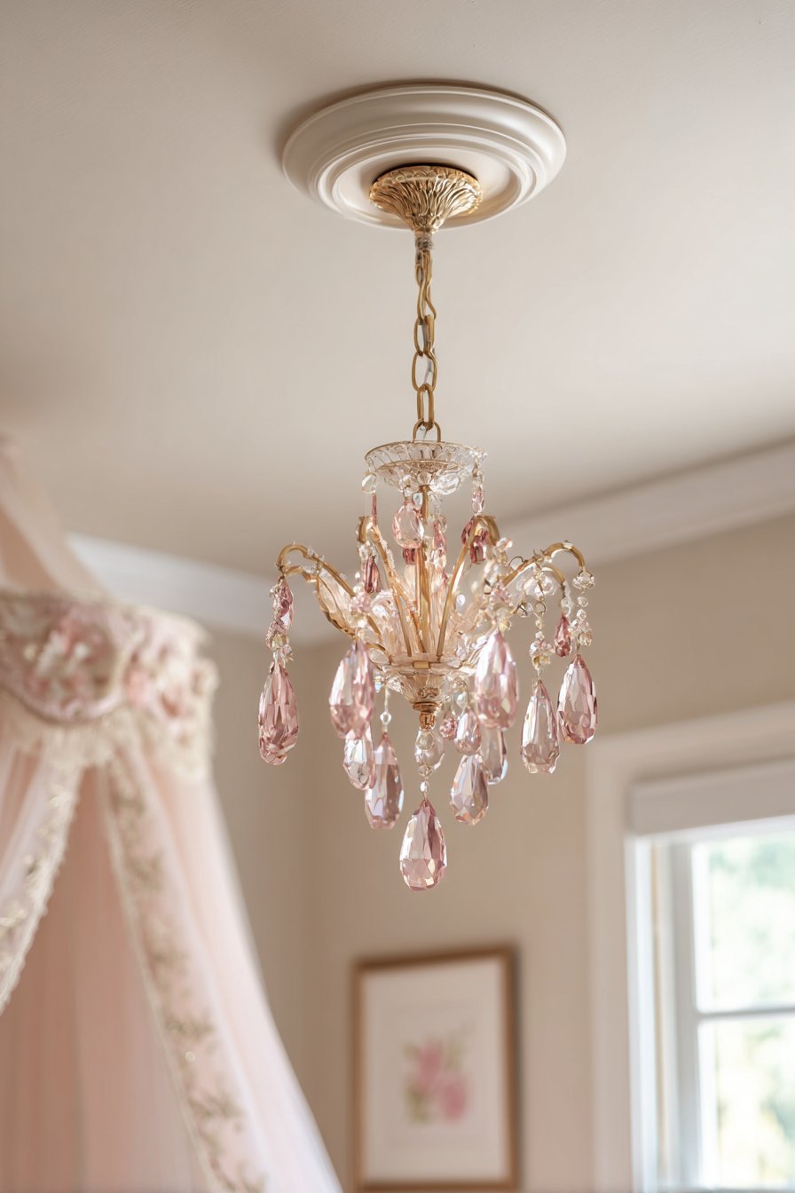 Crystal Chandelier Ceiling Detail