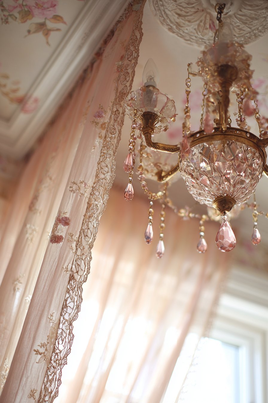 Crystal Chandelier Ceiling Detail