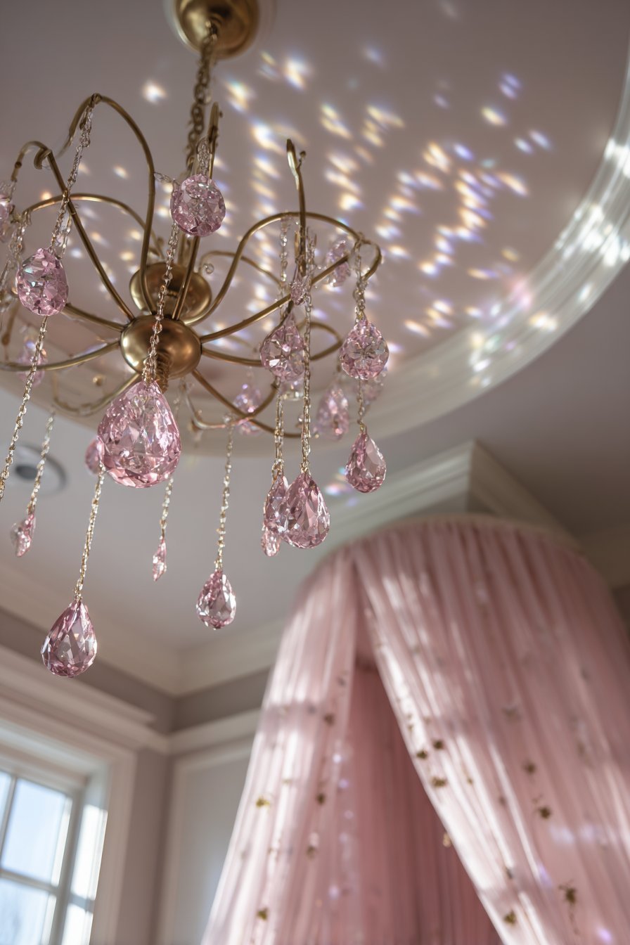 Crystal Chandelier Ceiling Detail