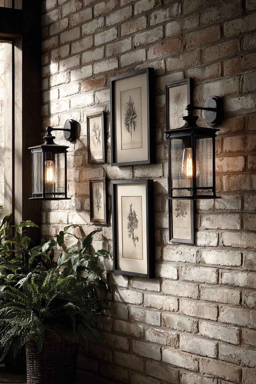 Lime-Washed Exposed Brick Wall