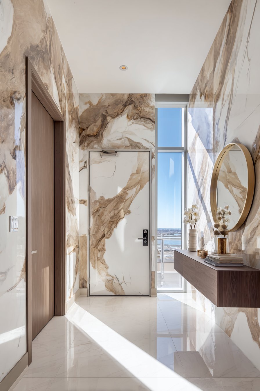 Large-Format Marble Porcelain Panels