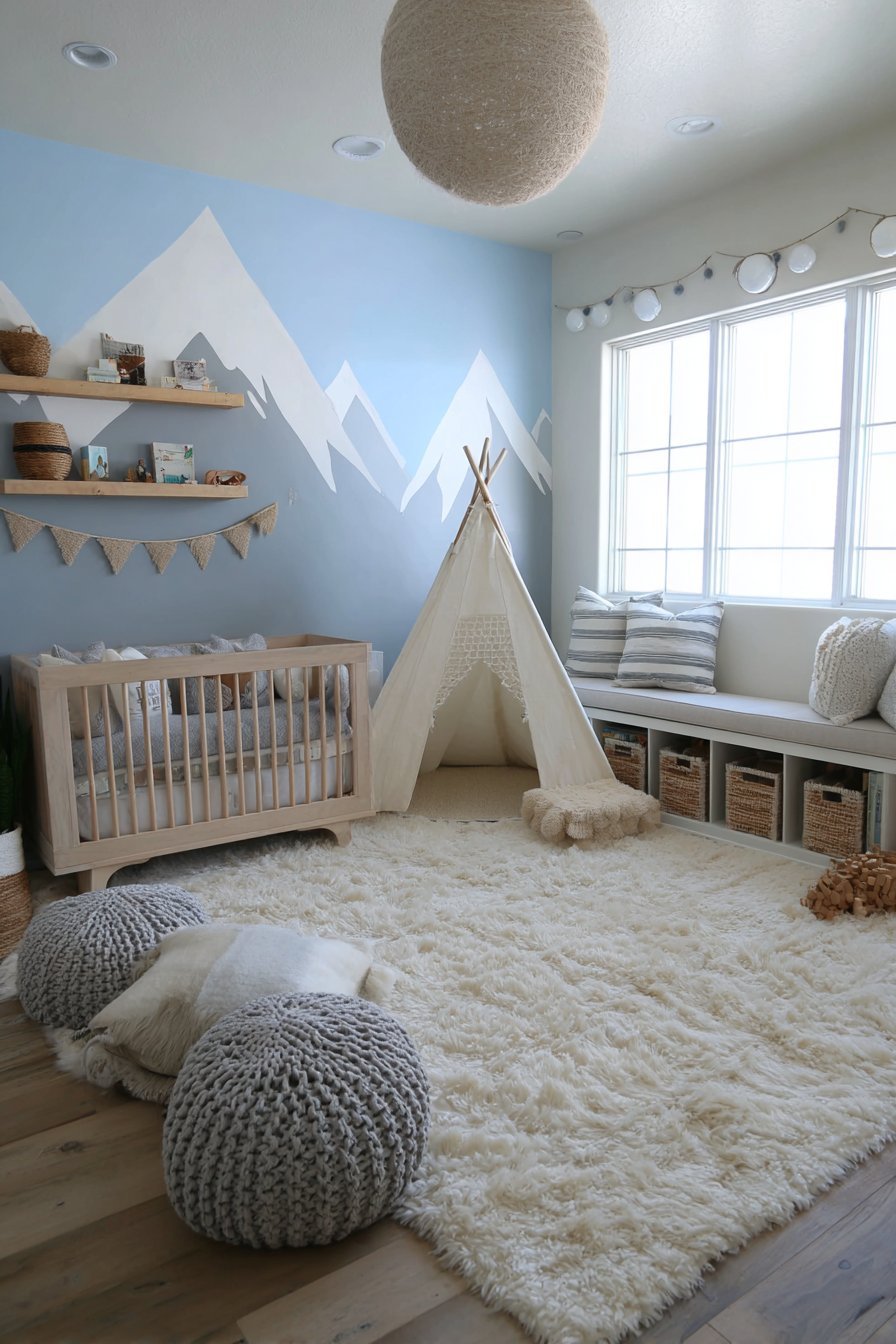 Whimsical Mountain Mural Magic