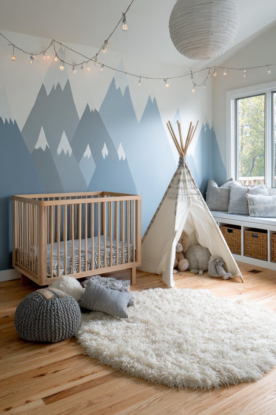 Whimsical Mountain Mural Magic