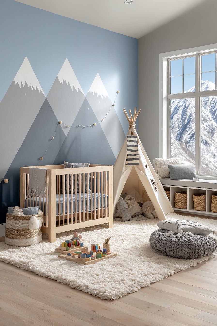 Whimsical Mountain Mural Magic