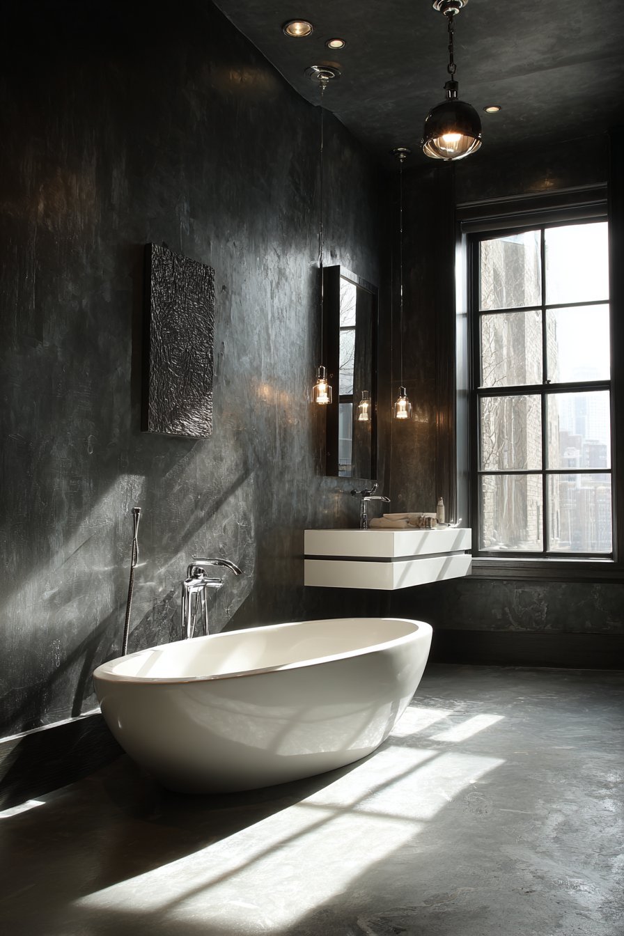 Dramatic Charcoal Gray Intimacy