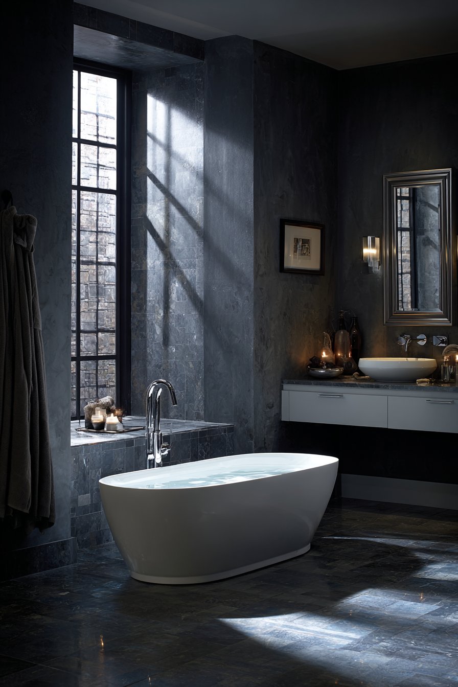 Dramatic Charcoal Gray Intimacy