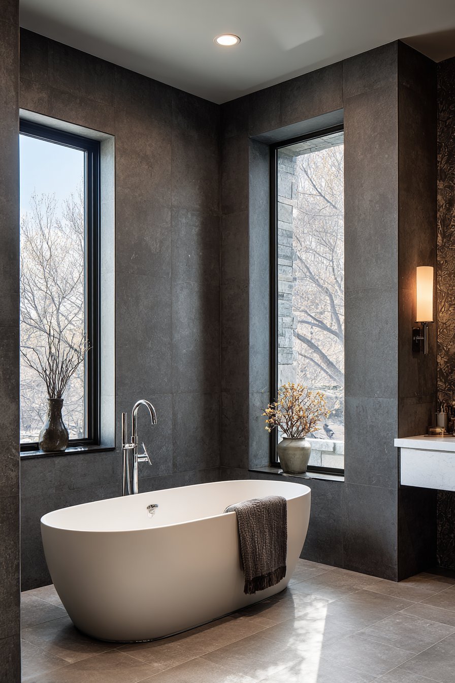 Dramatic Charcoal Gray Intimacy