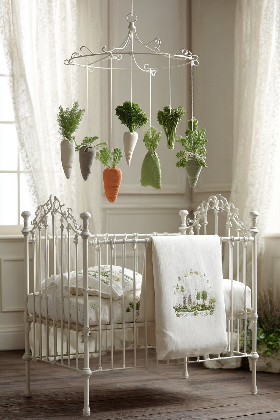 Vintage Metal Crib with Cottage Charm