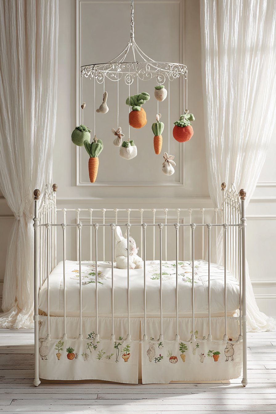 Vintage Metal Crib with Cottage Charm