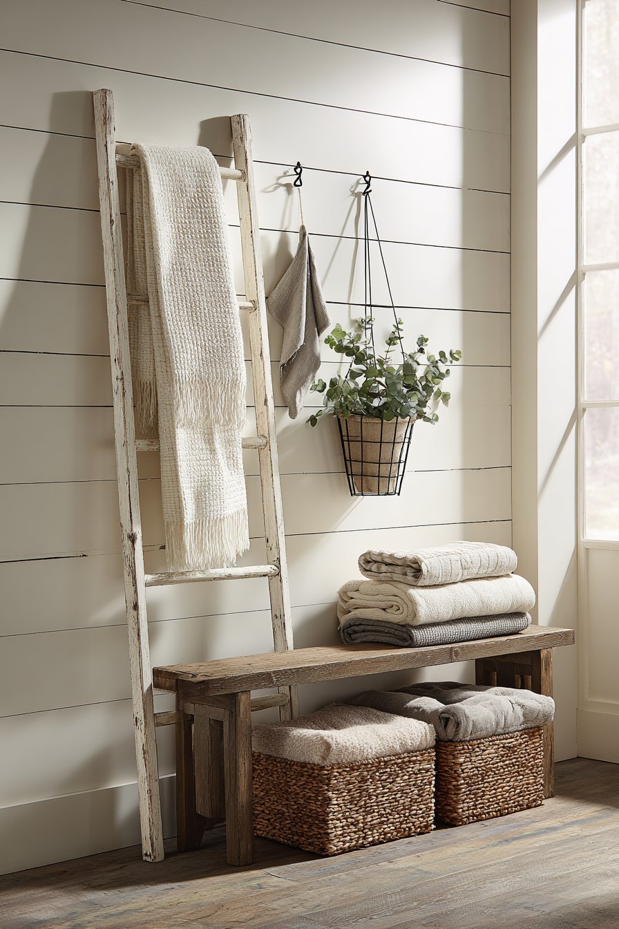 Farmhouse Vintage Ladder Display