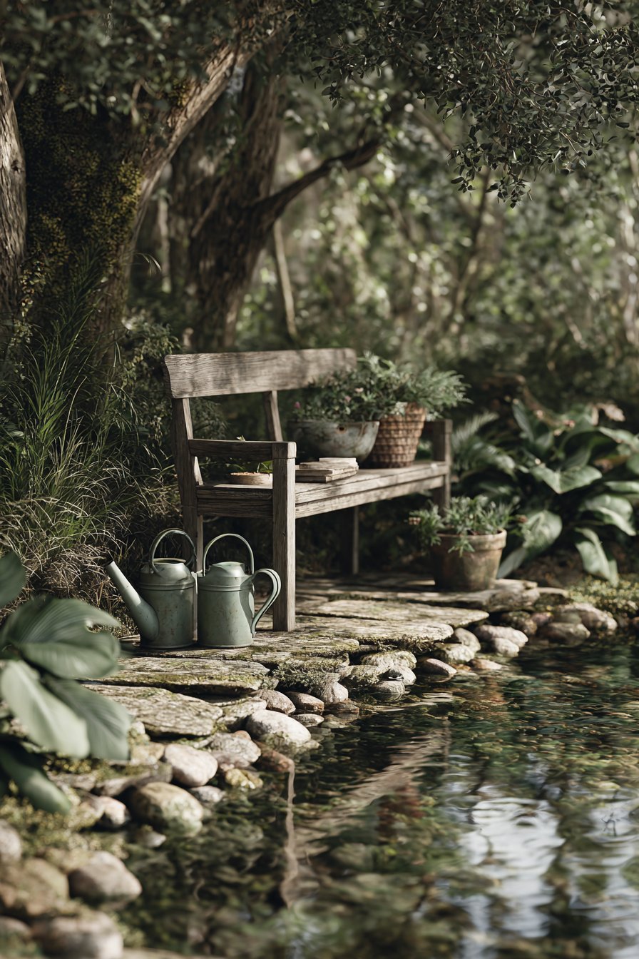 Tranquil Stone Trough Fountain