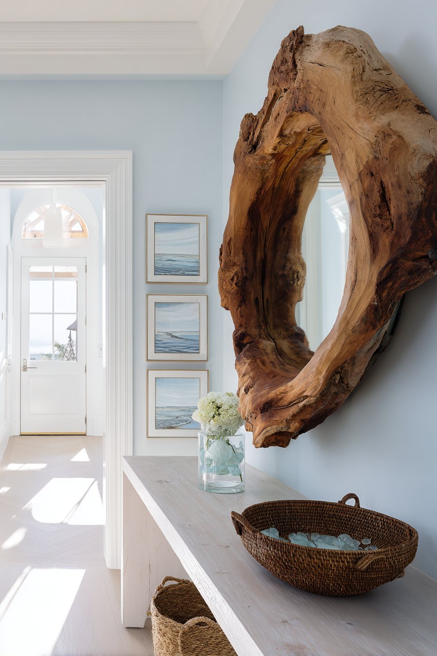 Coastal-Inspired Driftwood Mirror Arrangement