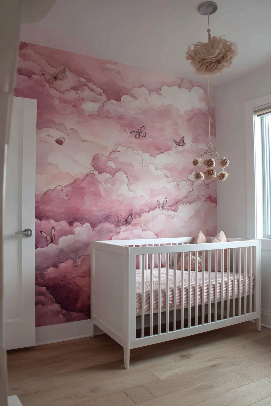 Watercolor Butterfly Mural