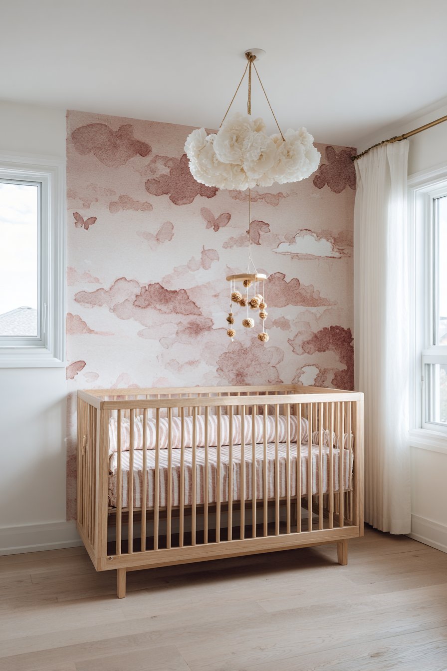 Watercolor Butterfly Mural