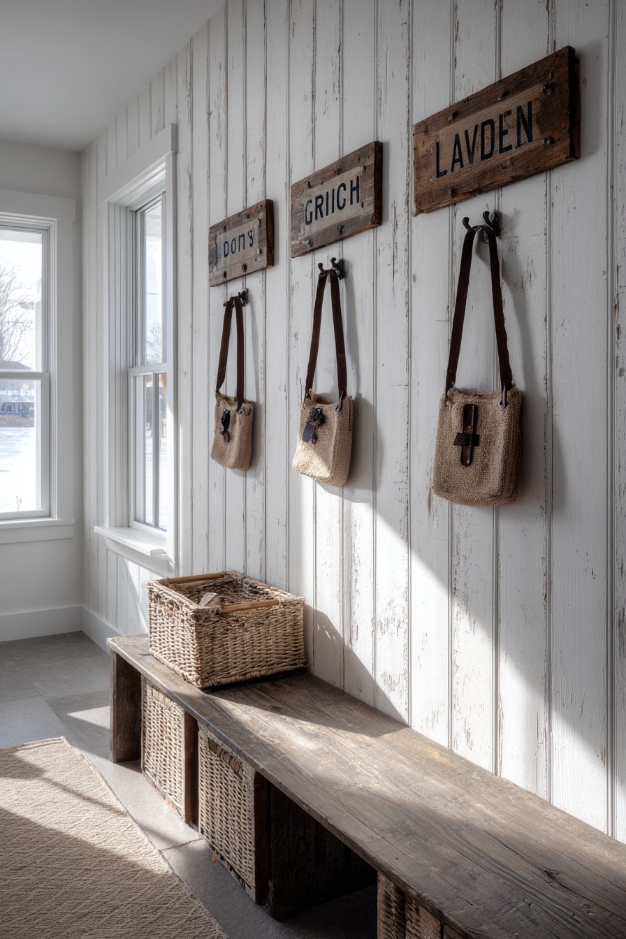 Modern Farmhouse Shiplap with Wooden Signs