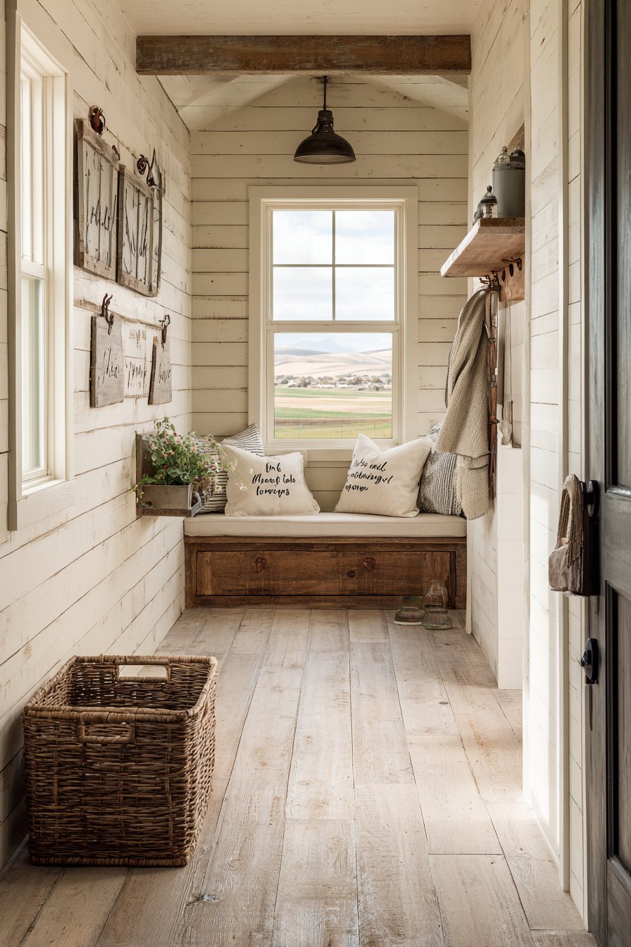 Modern Farmhouse Shiplap with Wooden Signs