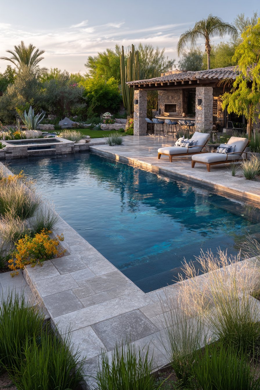 Resort-Style Pool with Outdoor Kitchen