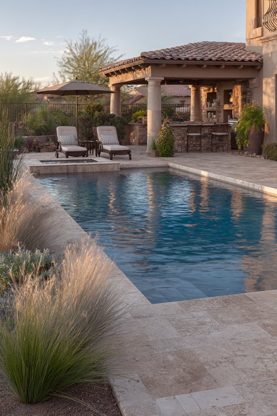 Resort-Style Pool with Outdoor Kitchen
