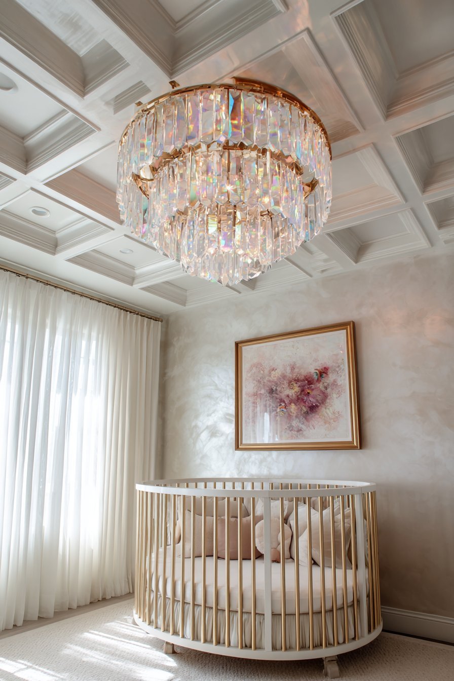 Crystal Chandelier Ceiling Installation