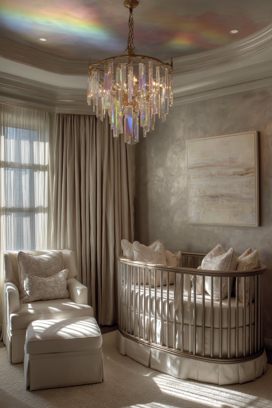 Crystal Chandelier Ceiling Installation