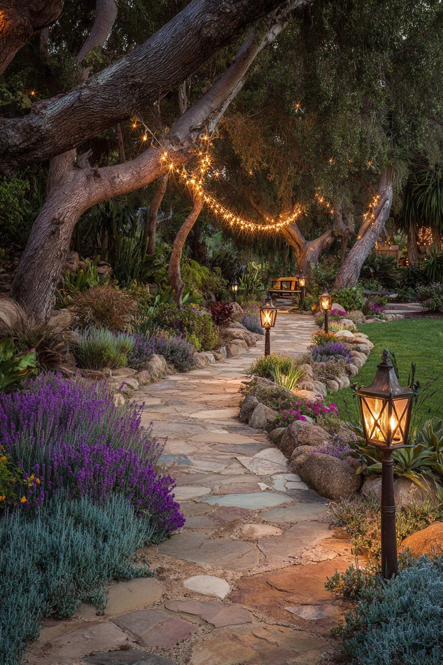Illuminated Flagstone Pathway