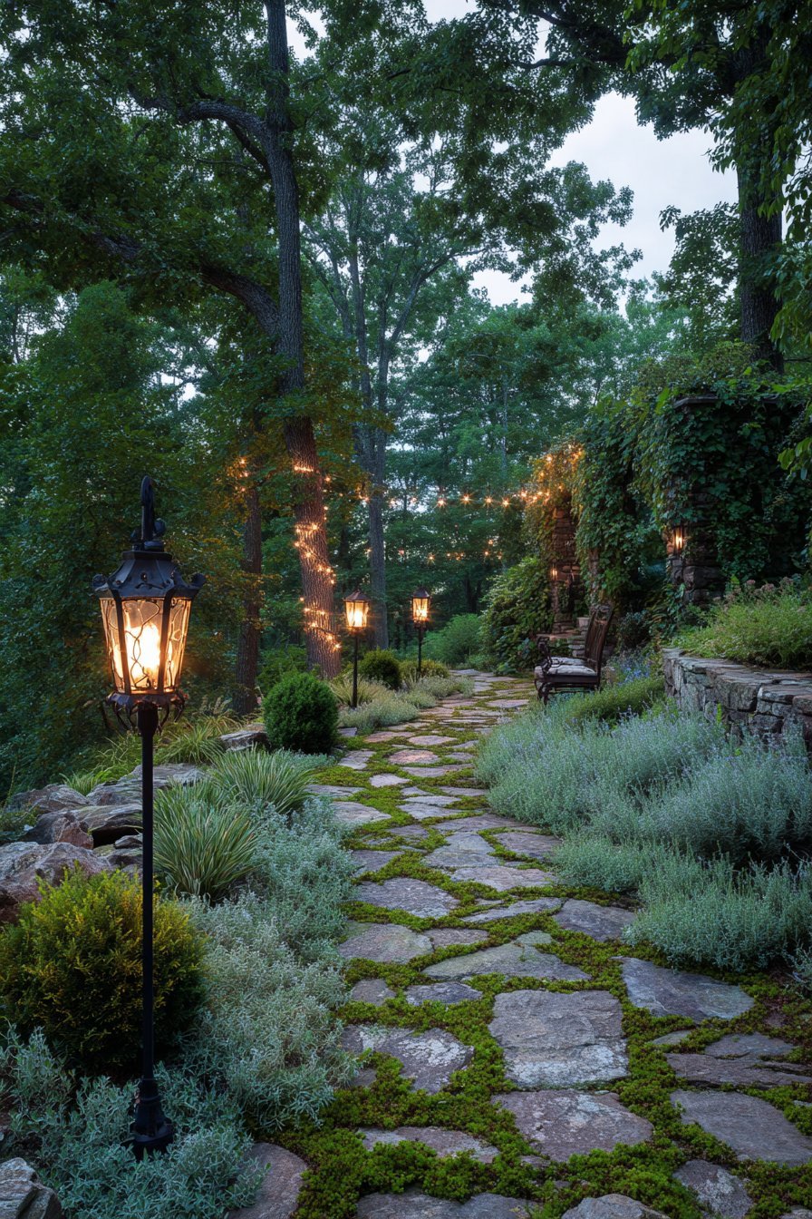 Illuminated Flagstone Pathway