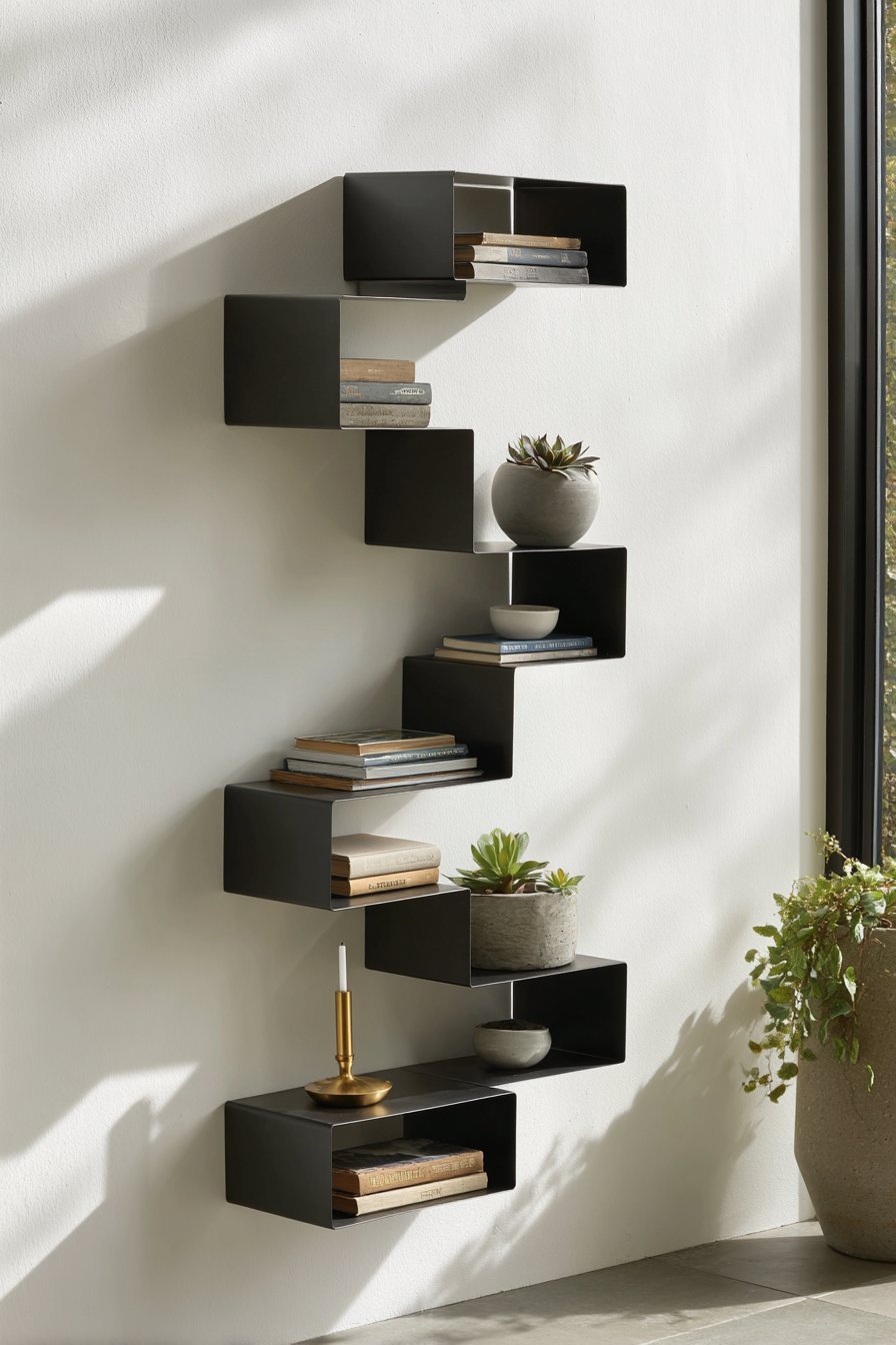 Geometric Steel Shelf System
