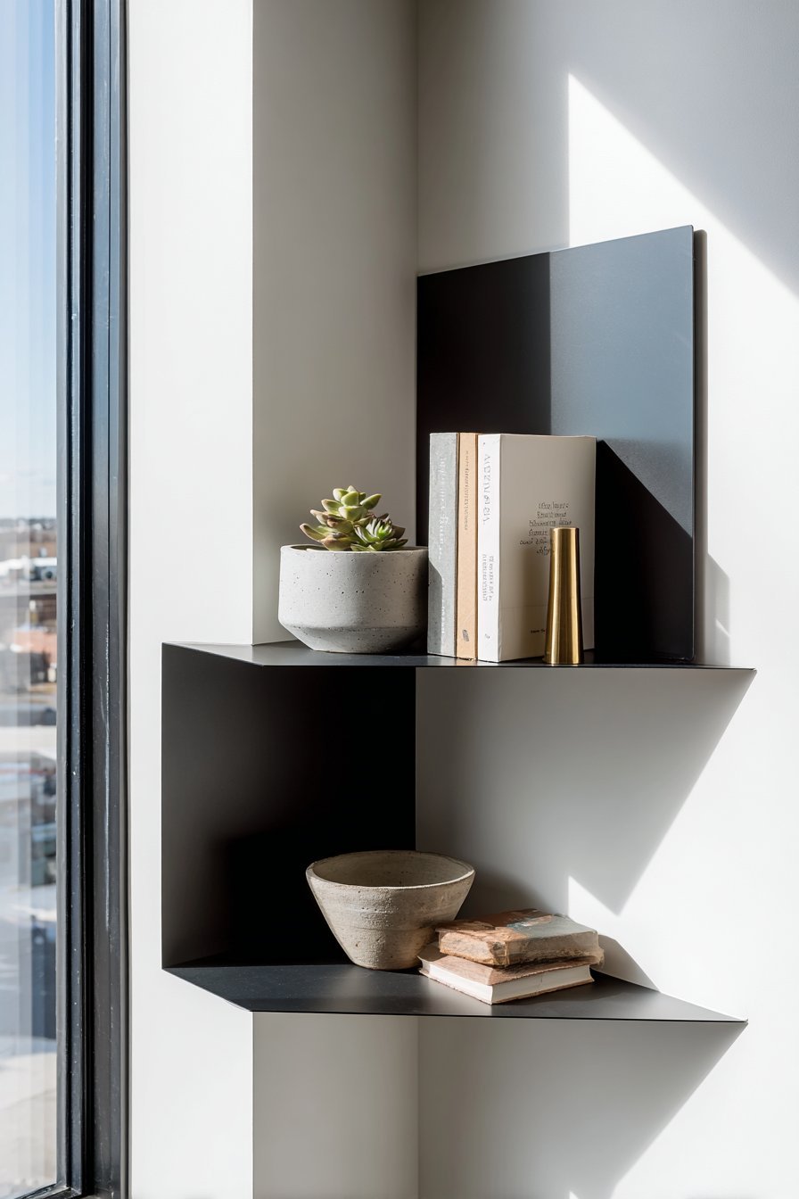 Geometric Steel Shelf System
