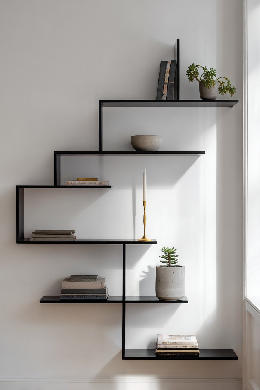 Geometric Steel Shelf System