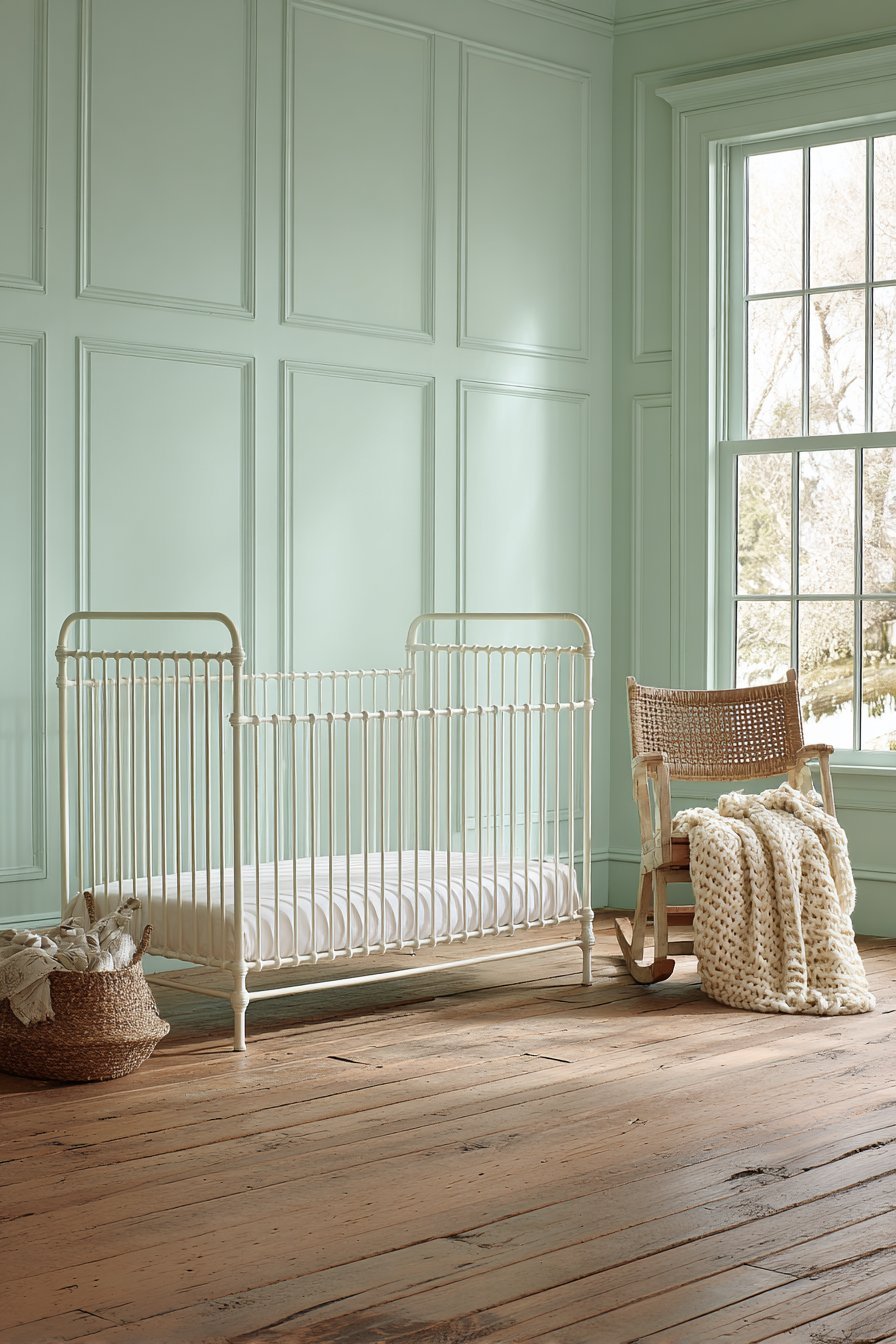 Vintage-Inspired White Iron Crib