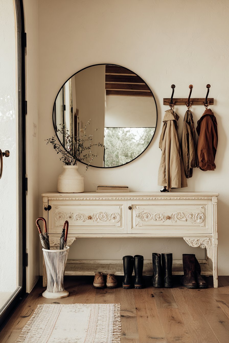 Welcoming Entryway with Grey Console Table