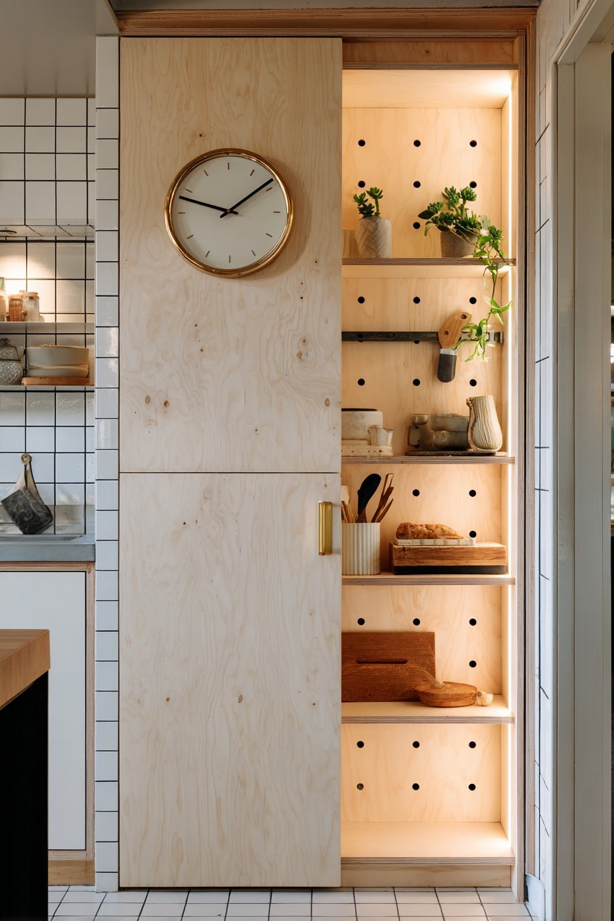 Vertical Pegboard Kitchen Organization